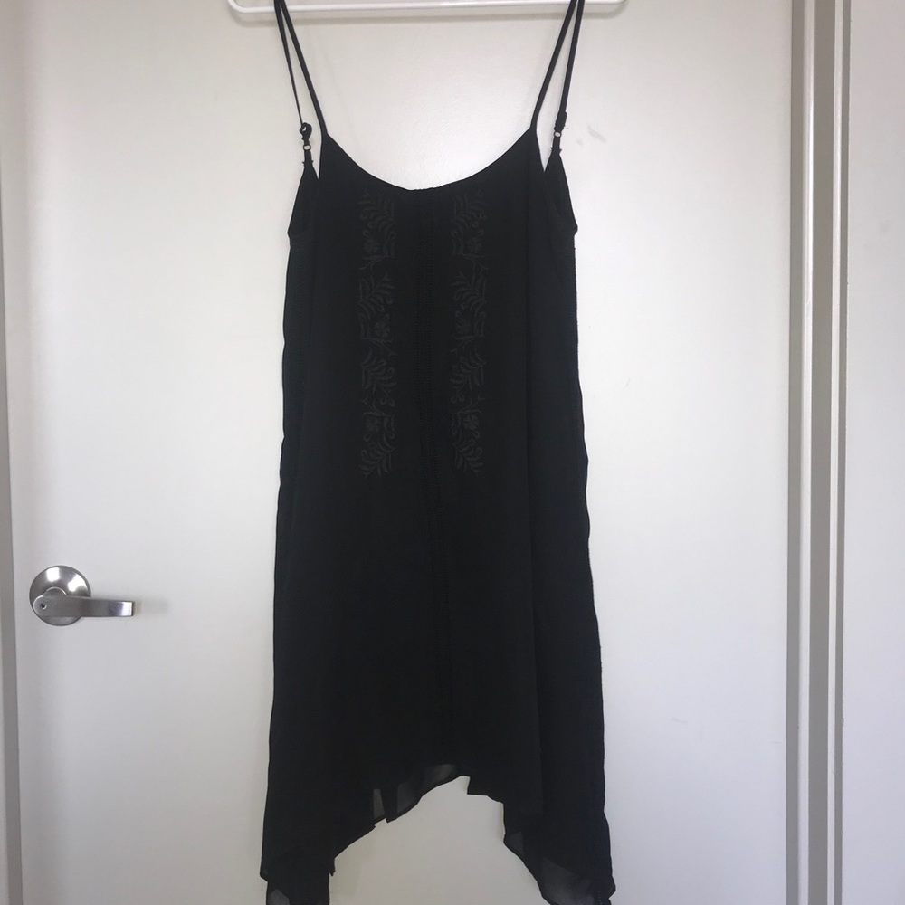Cute Black Mini Spaghetti Strap Dress. BCBG
